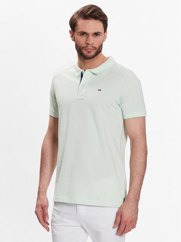 Tommy Jeans Tommy Jeans Тениска с яка и копчета DM0DM15940 Зелен Slim Fit