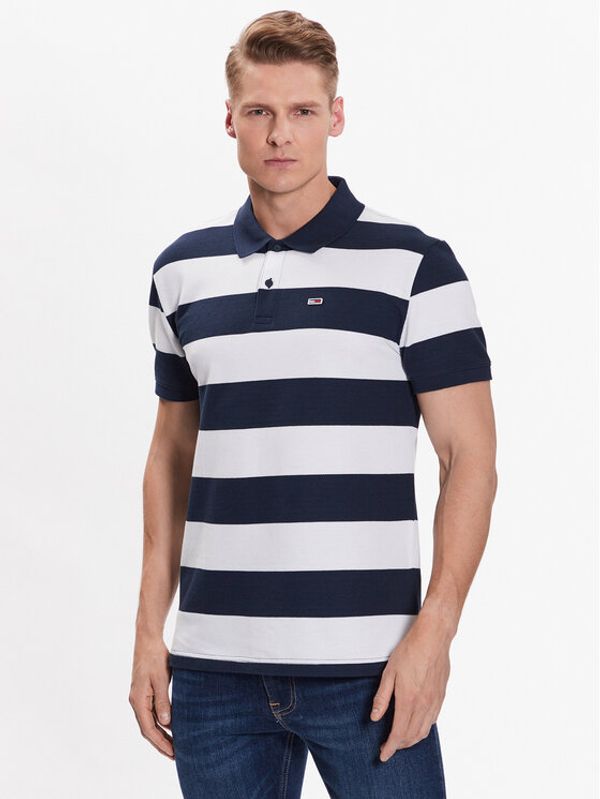 Tommy Jeans Tommy Jeans Тениска с яка и копчета DM0DM16225 Тъмносин Regular Fit