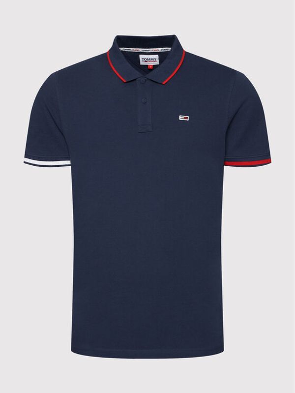 Tommy Jeans Tommy Jeans Тениска с яка и копчета Red Flag DM0DM12963 Тъмносин Regular Fit