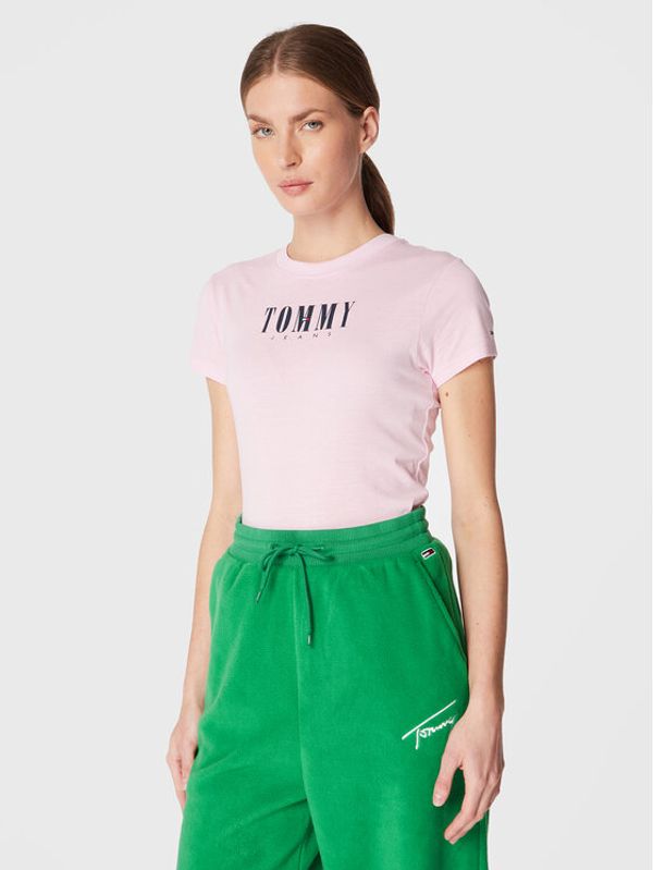 Tommy Jeans Tommy Jeans Тишърт Baby Essential Logo DW0DW14378 Розов Slim Fit