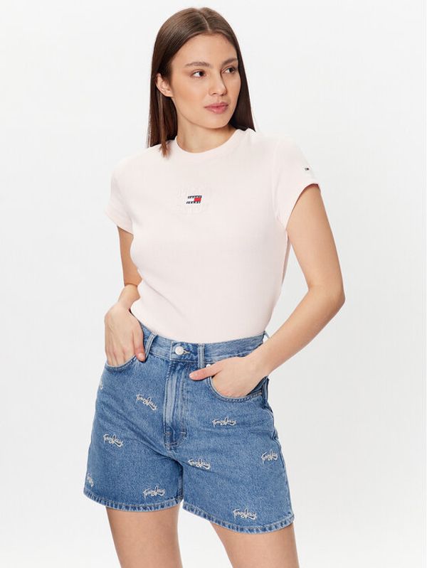 Tommy Jeans Tommy Jeans Тишърт Baby Mirror DW0DW16289 Розов Regular Fit