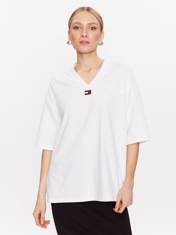 Tommy Jeans Tommy Jeans Тишърт Badge DW0DW15299 Бял Oversize