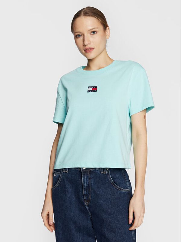 Tommy Jeans Tommy Jeans Тишърт Center Badge DW0DW10404 Син Regular Fit