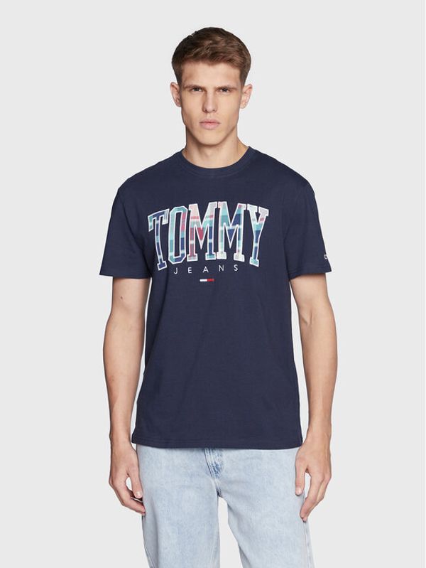 Tommy Jeans Tommy Jeans Тишърт Classic Tartan DM0DM15666 Тъмносин Classic Fit