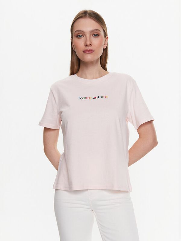 Tommy Jeans Tommy Jeans Тишърт Color Serif Linear DW0DW15447 Розов Regular Fit