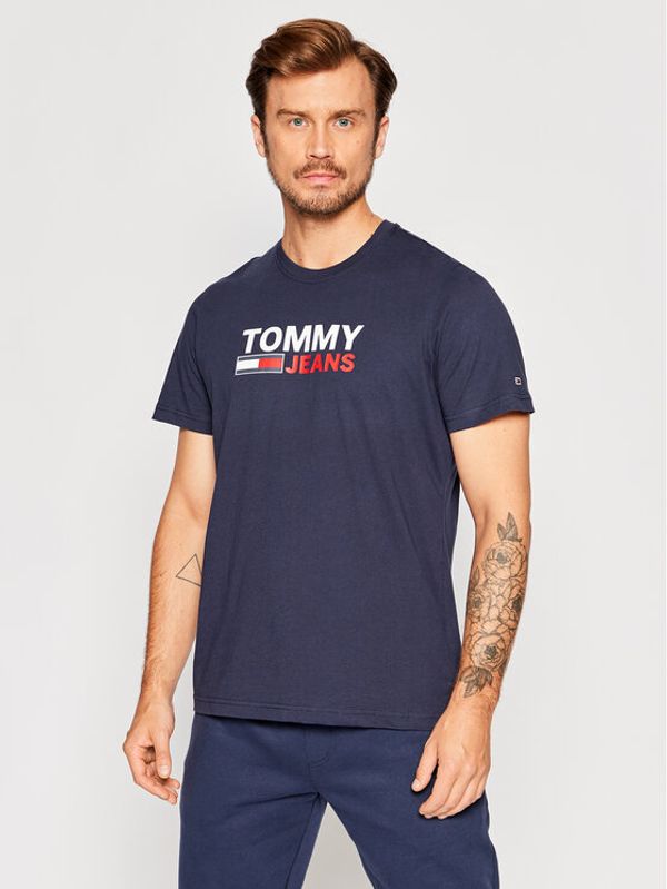 Tommy Jeans Tommy Jeans Тишърт Corp Logo DM0DM15379 Тъмносин Regular Fit