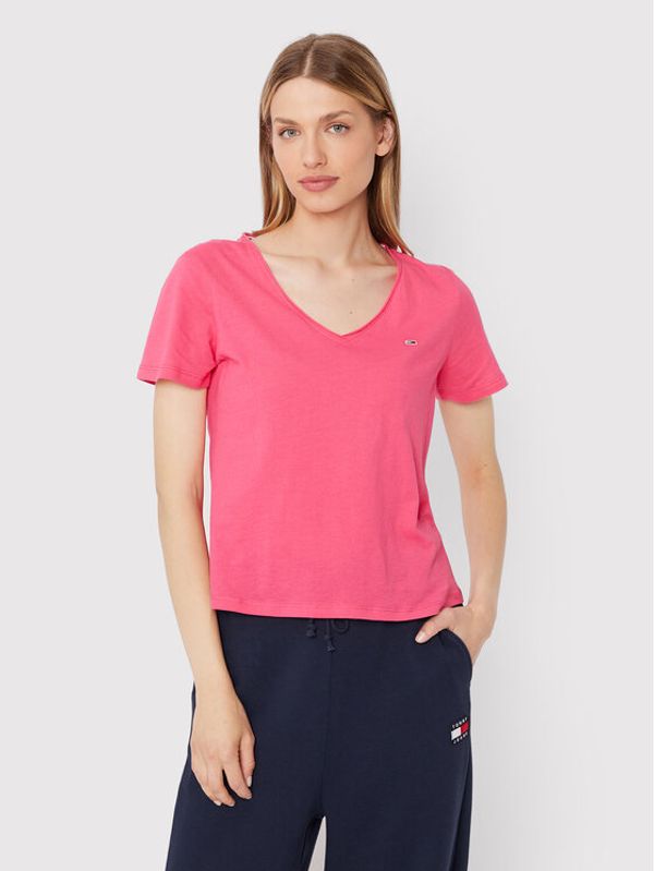 Tommy Jeans Tommy Jeans Тишърт DW0DW09195 Розов Slim Fit