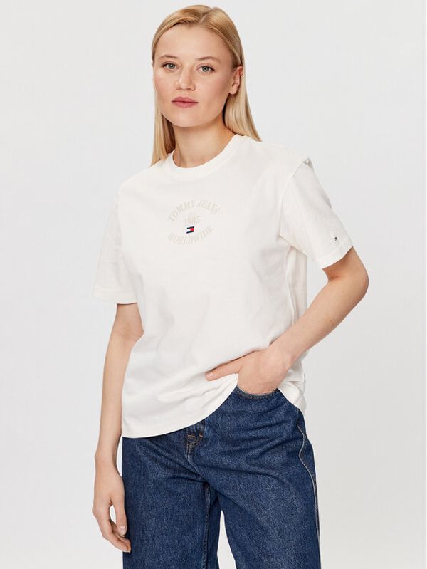 Tommy Jeans Tommy Jeans Тишърт DW0DW16147 Екрю Relaxed Fit