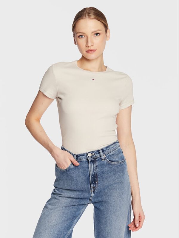 Tommy Jeans Tommy Jeans Тишърт Essential DW0DW14876 Бежов Slim Fit
