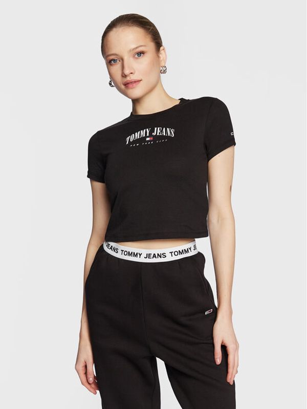 Tommy Jeans Tommy Jeans Тишърт Essential Logo 2 DW0DW14910 Черен Cropped Fit