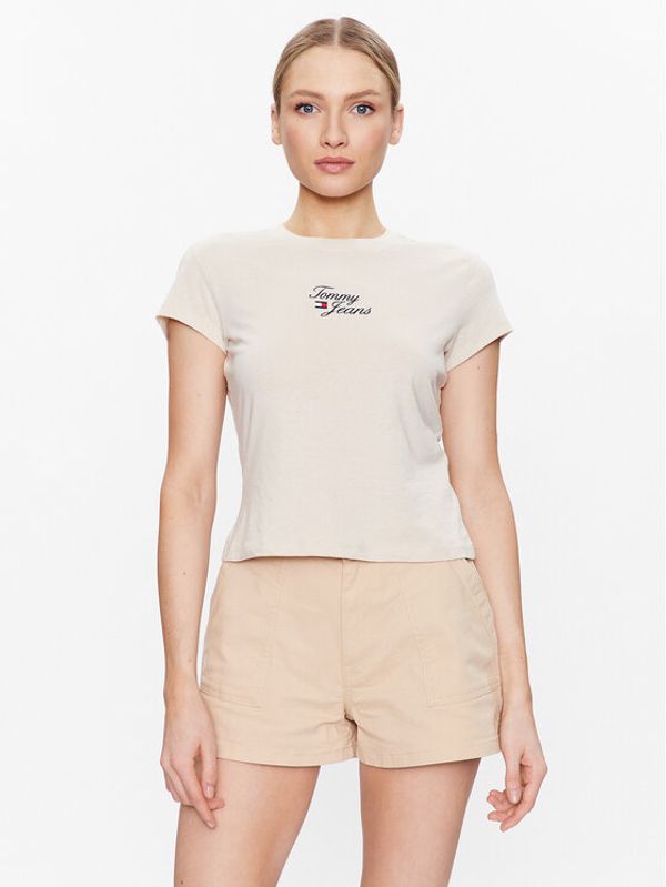 Tommy Jeans Tommy Jeans Тишърт Essential Logo DW0DW15441 Бежов Regular Fit