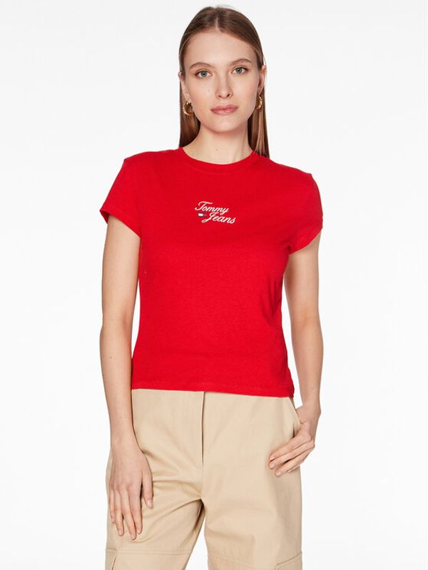 Tommy Jeans Tommy Jeans Тишърт Essential Logo DW0DW15441 Червен Regular Fit