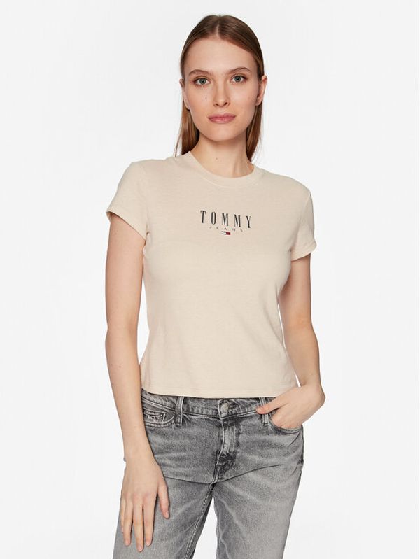 Tommy Jeans Tommy Jeans Тишърт Essential Logo DW0DW15749 Бежов Regular Fit