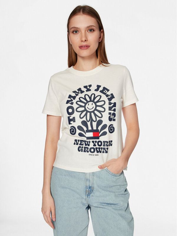 Tommy Jeans Tommy Jeans Тишърт Homegrown DW0DW15471 Екрю Regular Fit