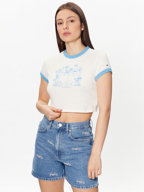 Tommy Jeans Tommy Jeans Тишърт Homegrown DW0DW15478 Бял Cropped Fit