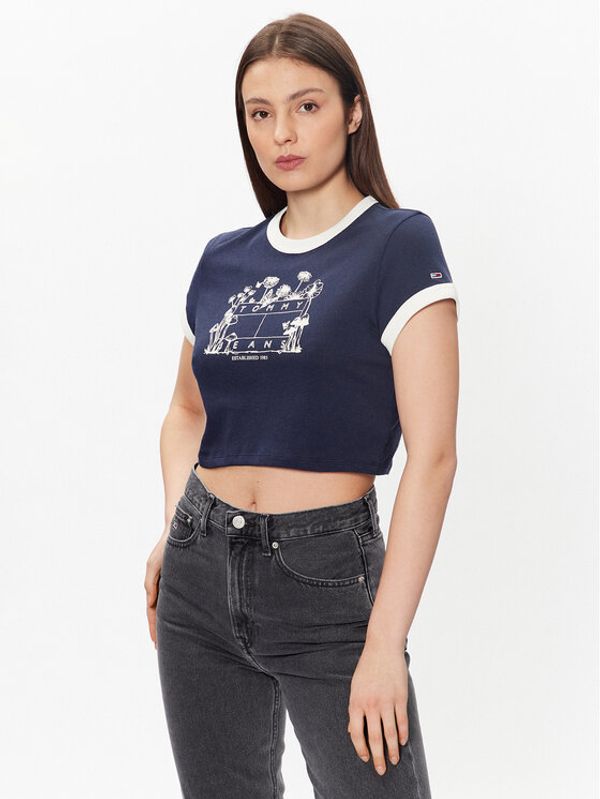 Tommy Jeans Tommy Jeans Тишърт Homegrown DW0DW15478 Тъмносин Cropped Fit