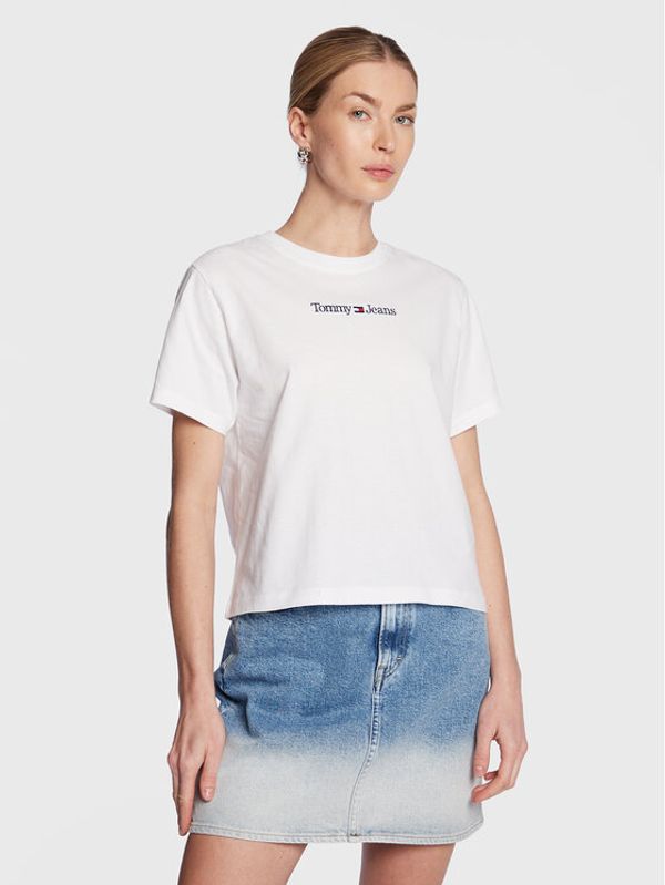 Tommy Jeans Tommy Jeans Тишърт Serif Linear DW0DW15049 Бял Regular Fit