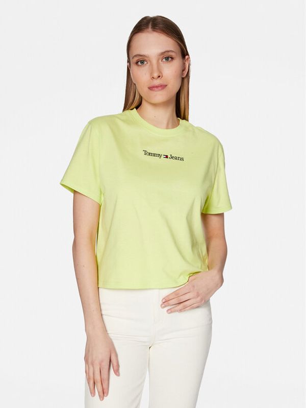 Tommy Jeans Tommy Jeans Тишърт Serif Linear DW0DW15049 Зелен Regular Fit