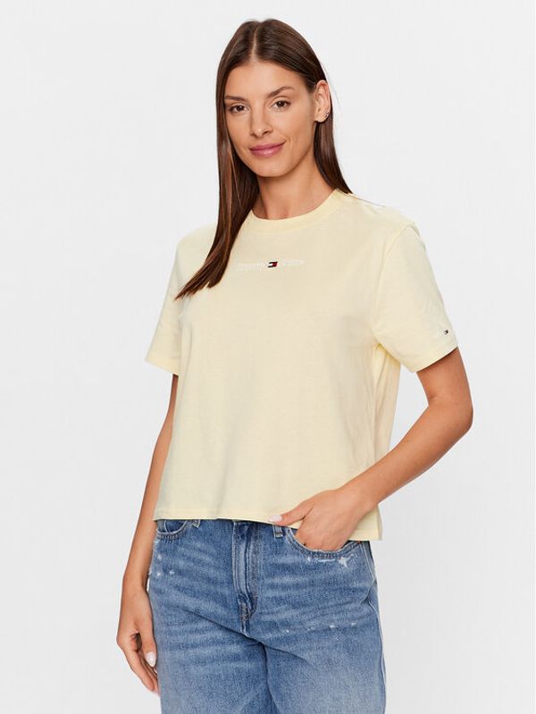 Tommy Jeans Tommy Jeans Тишърт Serif Linear DW0DW15049 Жълт Relaxed Fit