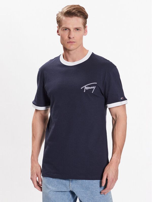 Tommy Jeans Tommy Jeans Тишърт Signature DM0DM16324 Тъмносин Regular Fit