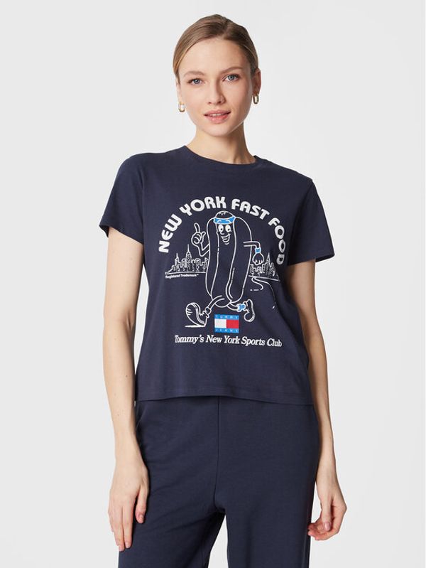 Tommy Jeans Tommy Jeans Тишърт Sportees Fast Food DW0DW15072 Тъмносин Regular Fit