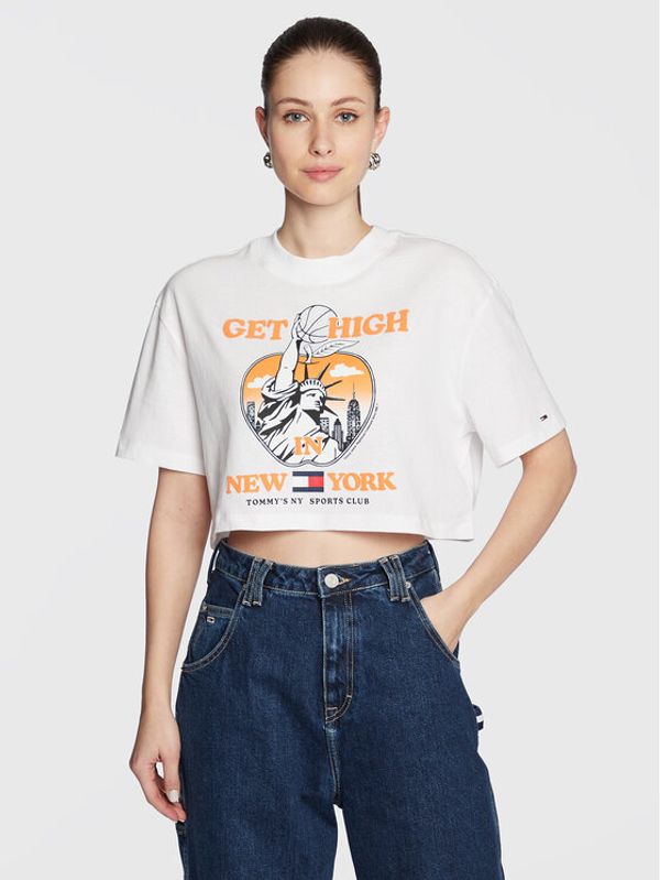 Tommy Jeans Tommy Jeans Тишърт Sportees Liberty DW0DW14925 Бял Oversize