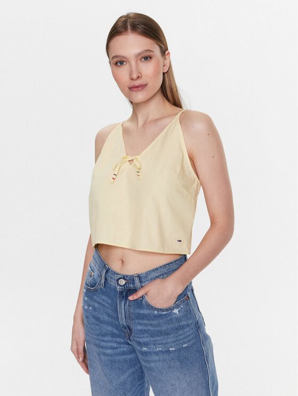 Tommy Jeans Tommy Jeans топ DW0DW15200 Жълт Regular Fit