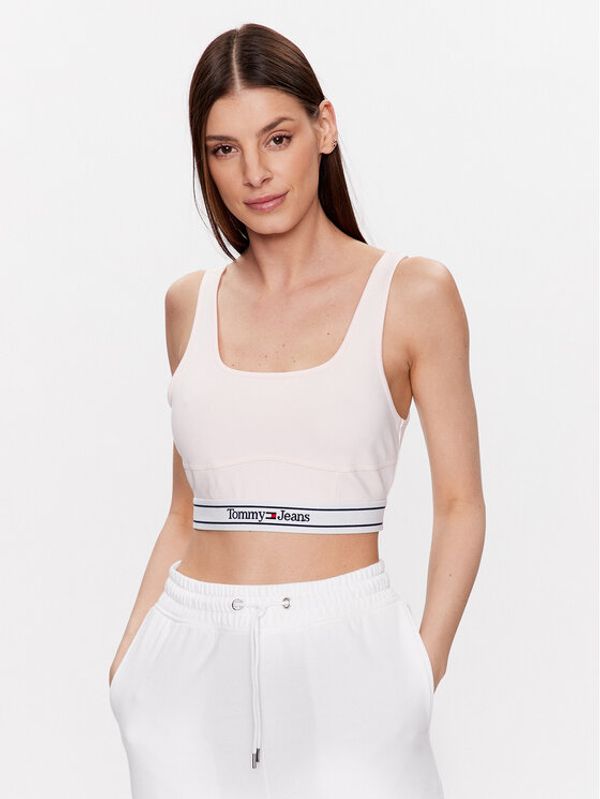 Tommy Jeans Tommy Jeans топ DW0DW15300 Розов Slim Fit