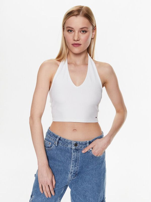 Tommy Jeans Tommy Jeans топ DW0DW15303 Бял Slim Fit