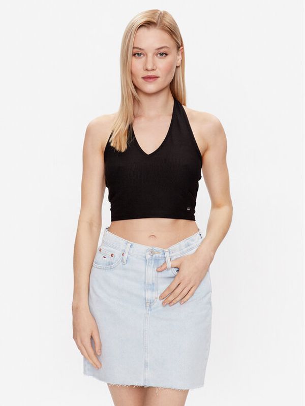 Tommy Jeans Tommy Jeans топ DW0DW15303 Черен Slim Fit