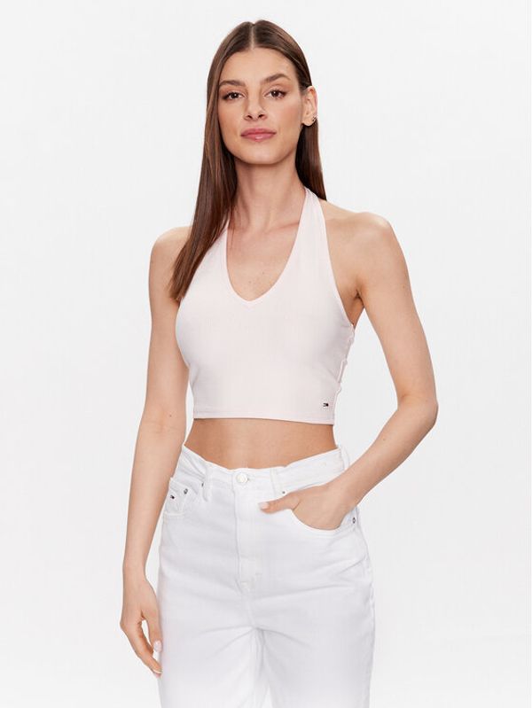 Tommy Jeans Tommy Jeans топ DW0DW15303 Розов Slim Fit