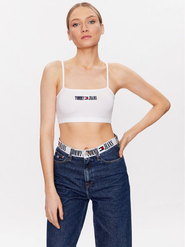 Tommy Jeans Tommy Jeans топ DW0DW15458 Бял Cropped Fit