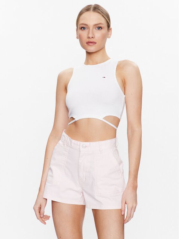 Tommy Jeans Tommy Jeans топ DW0DW15662 Бял Slim Fit