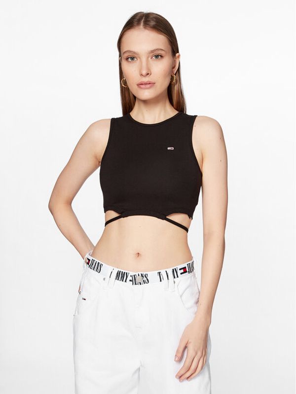 Tommy Jeans Tommy Jeans топ DW0DW15662 Черен Slim Fit