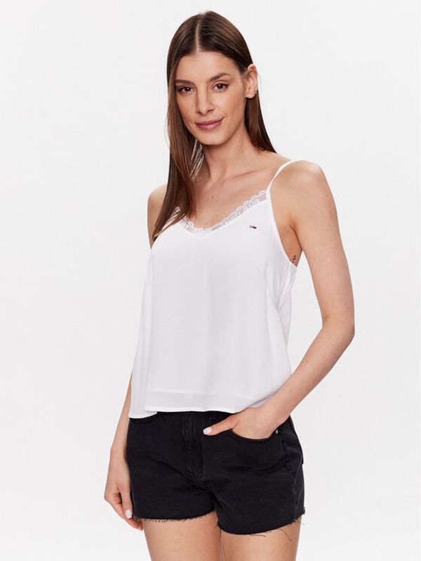 Tommy Jeans Tommy Jeans топ Essential DW0DW15198 Бял Regular Fit
