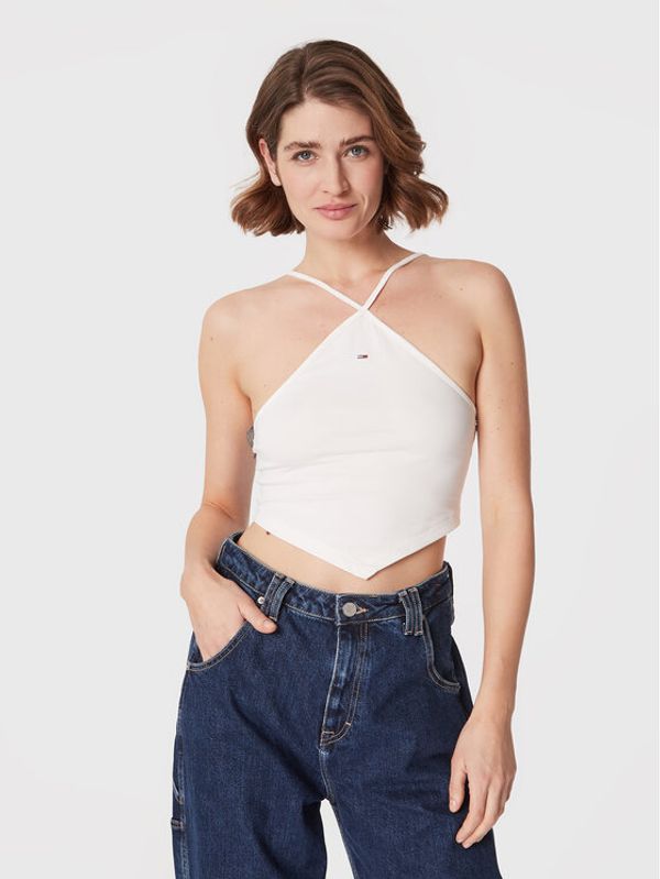Tommy Jeans Tommy Jeans топ Party DW0DW14888 Бял Regular Fit