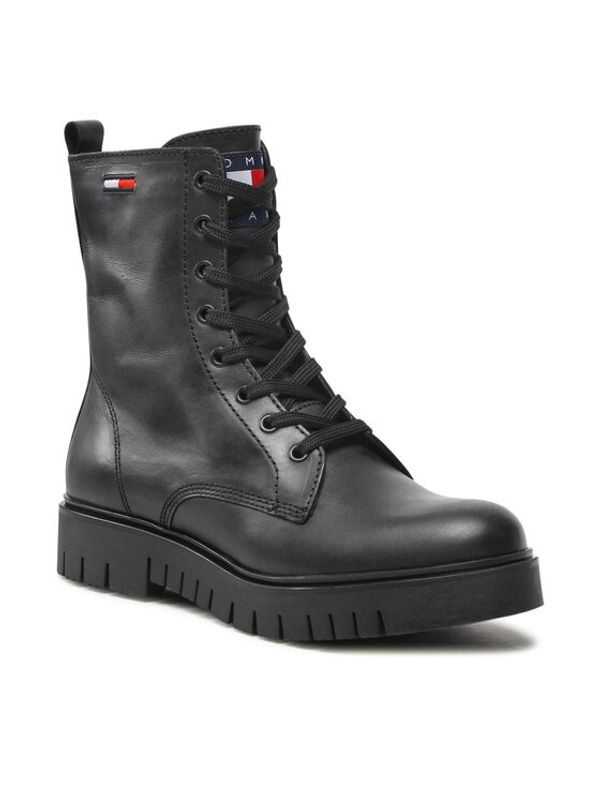 Tommy Jeans Tommy Jeans Туристически oбувки Lace Up Wmns Boot EN0EN01992 Черен