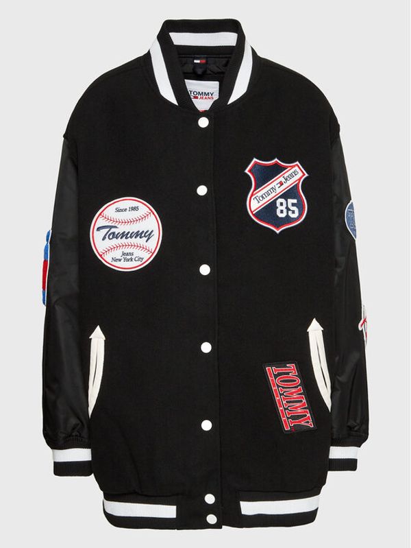 Tommy Jeans Tommy Jeans Яке бомбър Letterman DW0DW14940 Черен Oversize