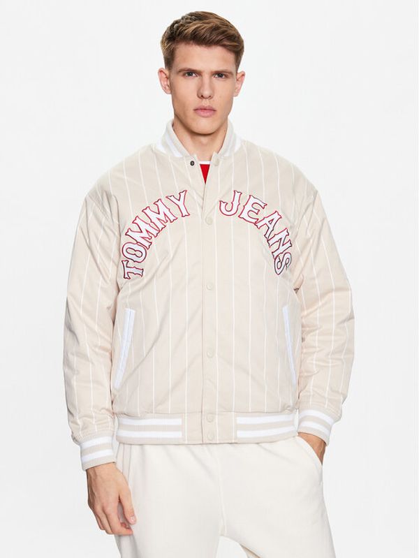 Tommy Jeans Tommy Jeans Яке бомбър Pinstripe DM0DM15917 Бежов Relaxed Fit
