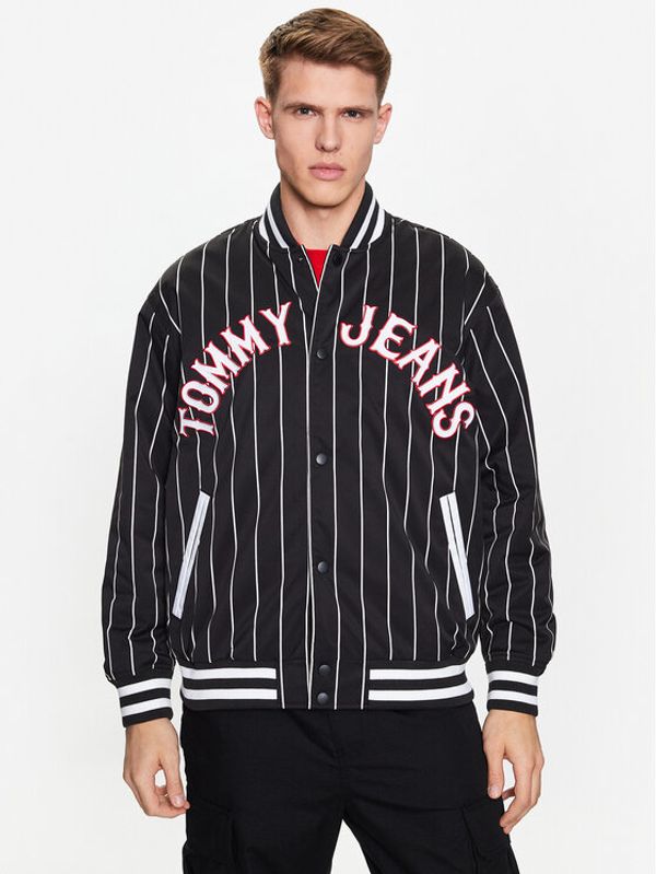 Tommy Jeans Tommy Jeans Яке бомбър Pinstripe DM0DM15917 Черен Relaxed Fit