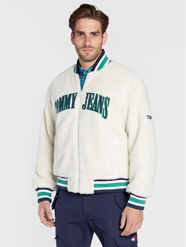 Tommy Jeans Tommy Jeans Яке бомбър Tjm Collegiate Sherpa DM0DM15120 Бял Relaxed Fit