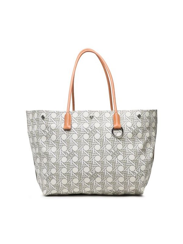 Tory Burch Tory Burch Дамска чанта Canvas Basketweave Tote 139623 Бежов