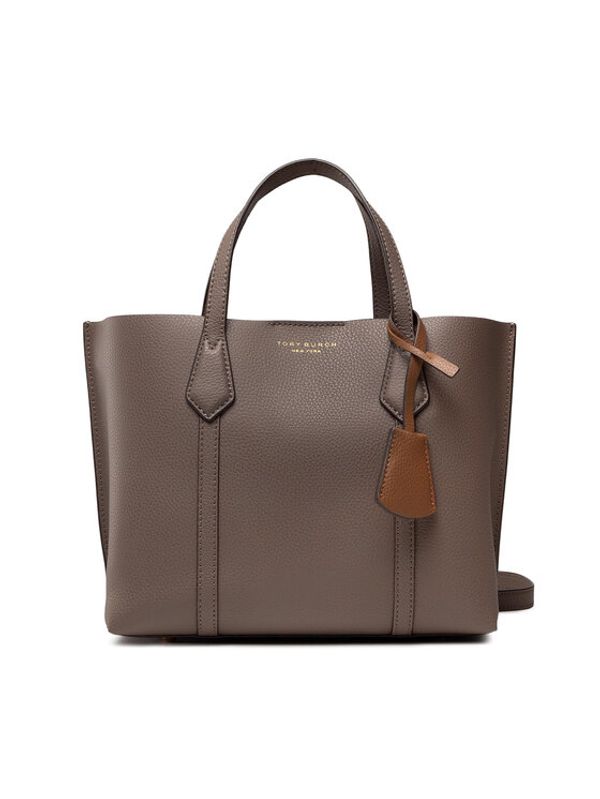Tory Burch Tory Burch Дамска чанта Perry Small Triple-Compartment Tote 81928 Кафяв