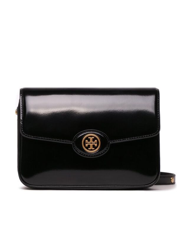 Tory Burch Tory Burch Дамска чанта Robinson Spazzolato Convertible Shoulder Bag 143122 Черен