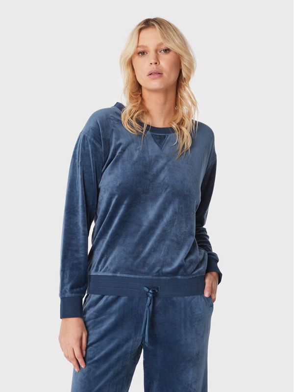 Triumph Triumph Тениска на пижама Mix & Match Velour 10213406 Тъмносин Relaxed Fit