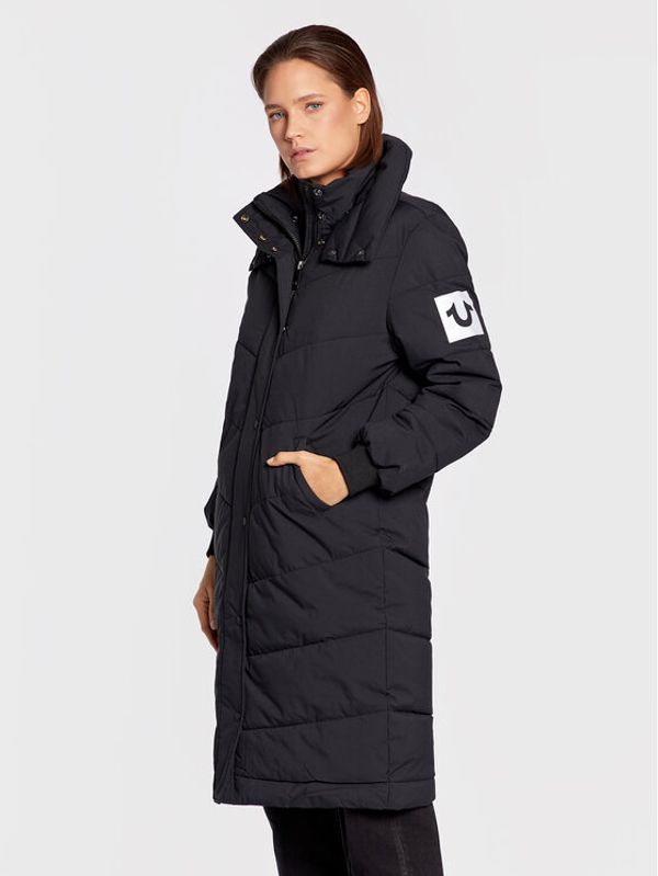 True Religion True Religion Пухено яке Double Collar 204676 Черен Regular Fit