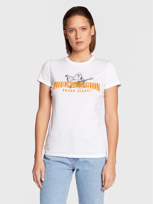 True Religion True Religion Тишърт Buddha Stencil 205636 Бял Slim Fit