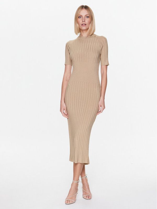 Trussardi Trussardi Плетена рокля 56D00707 Бежов Regular Fit