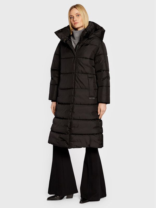 Trussardi Trussardi Пухено яке 56S00792 Черен Relaxed Fit