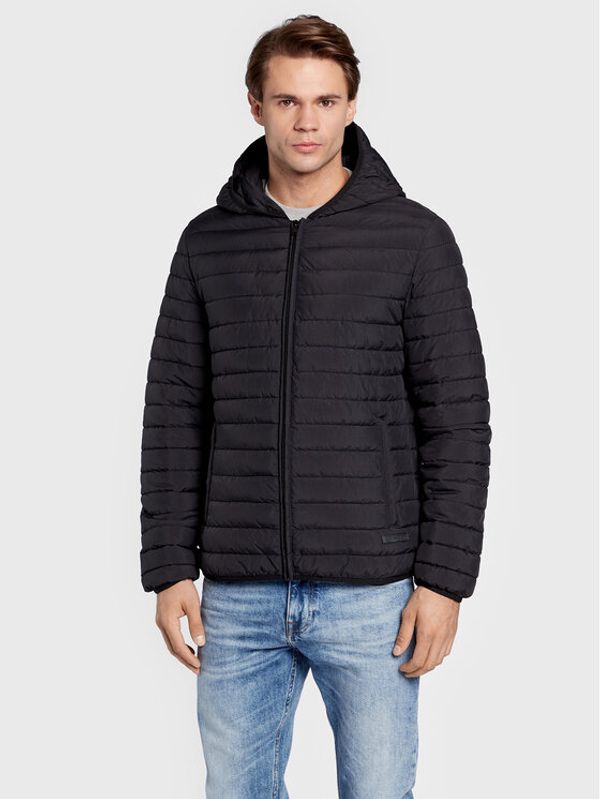 Trussardi Trussardi Пухено яке Crinkle 52S00753 Черен Regular Fit